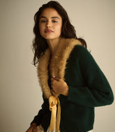 ELOUANE COLLAR -- HONEY BROWN FAUX FUR