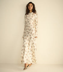 MELORA DRESS -- CREME HILLSIDE THISTLES