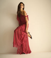 ODESSA DRESS -- RED SNAPDRAGON