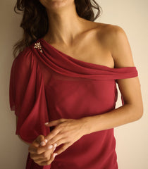 ODESSA DRESS -- RED SNAPDRAGON
