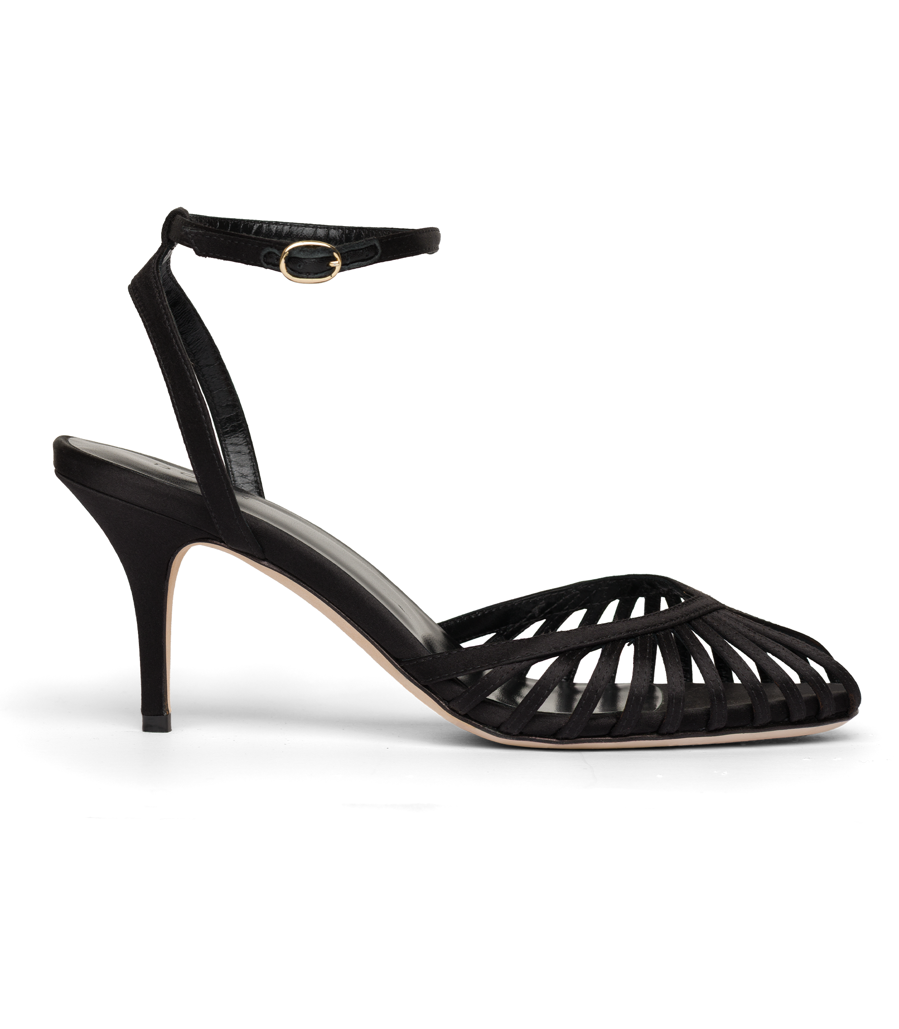 ALTEA HEEL -- BLACK SATIN