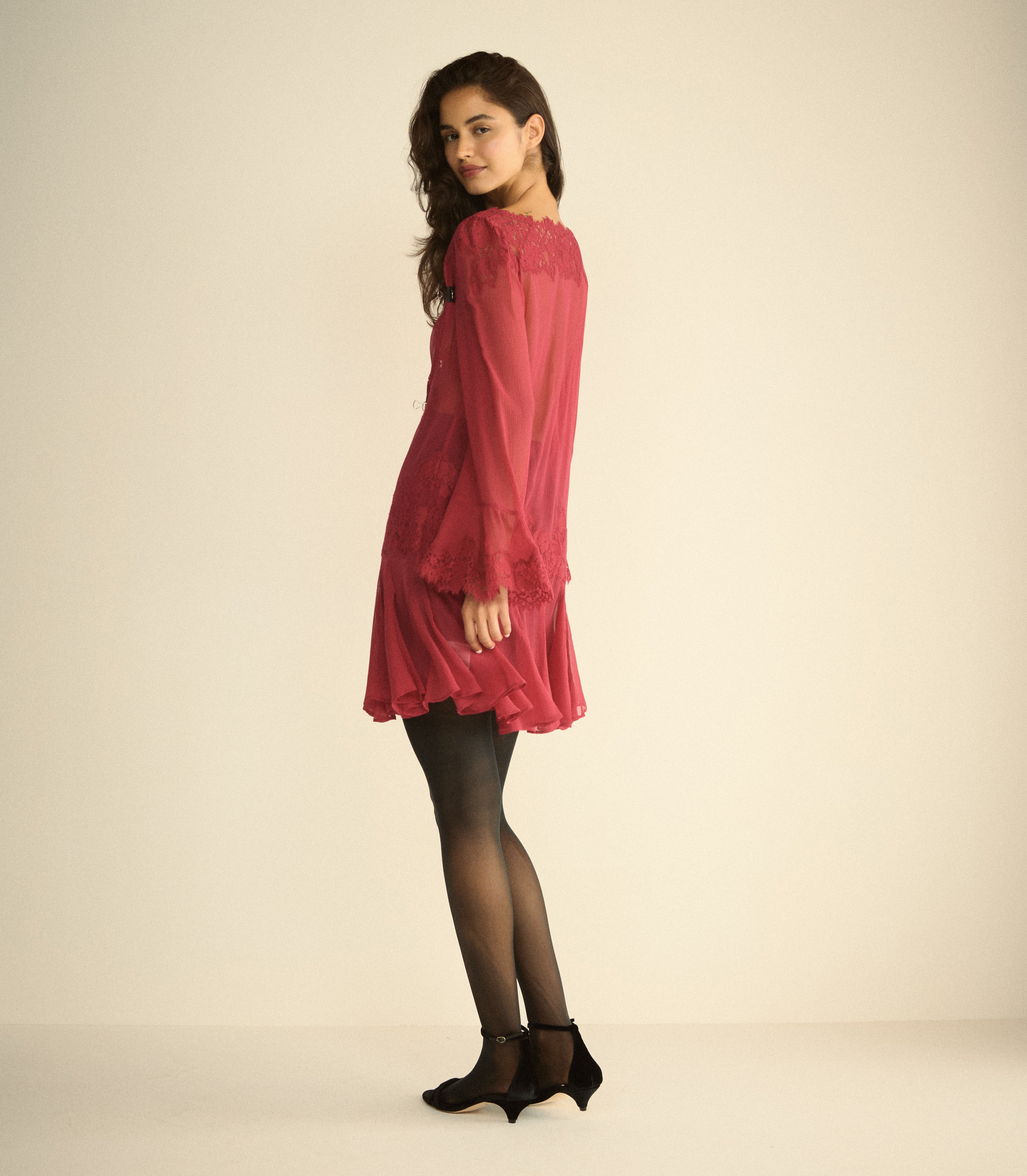 ARMANCE DRESS -- RED SNAPDRAGON