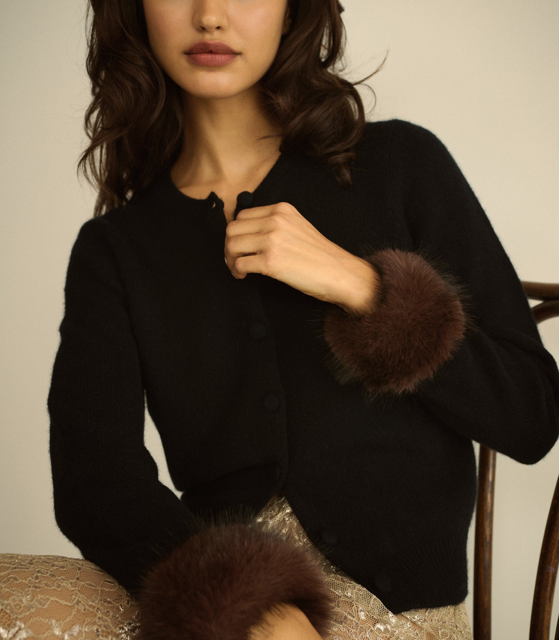 CLARA CASHMERE CARDIGAN -- BLACK