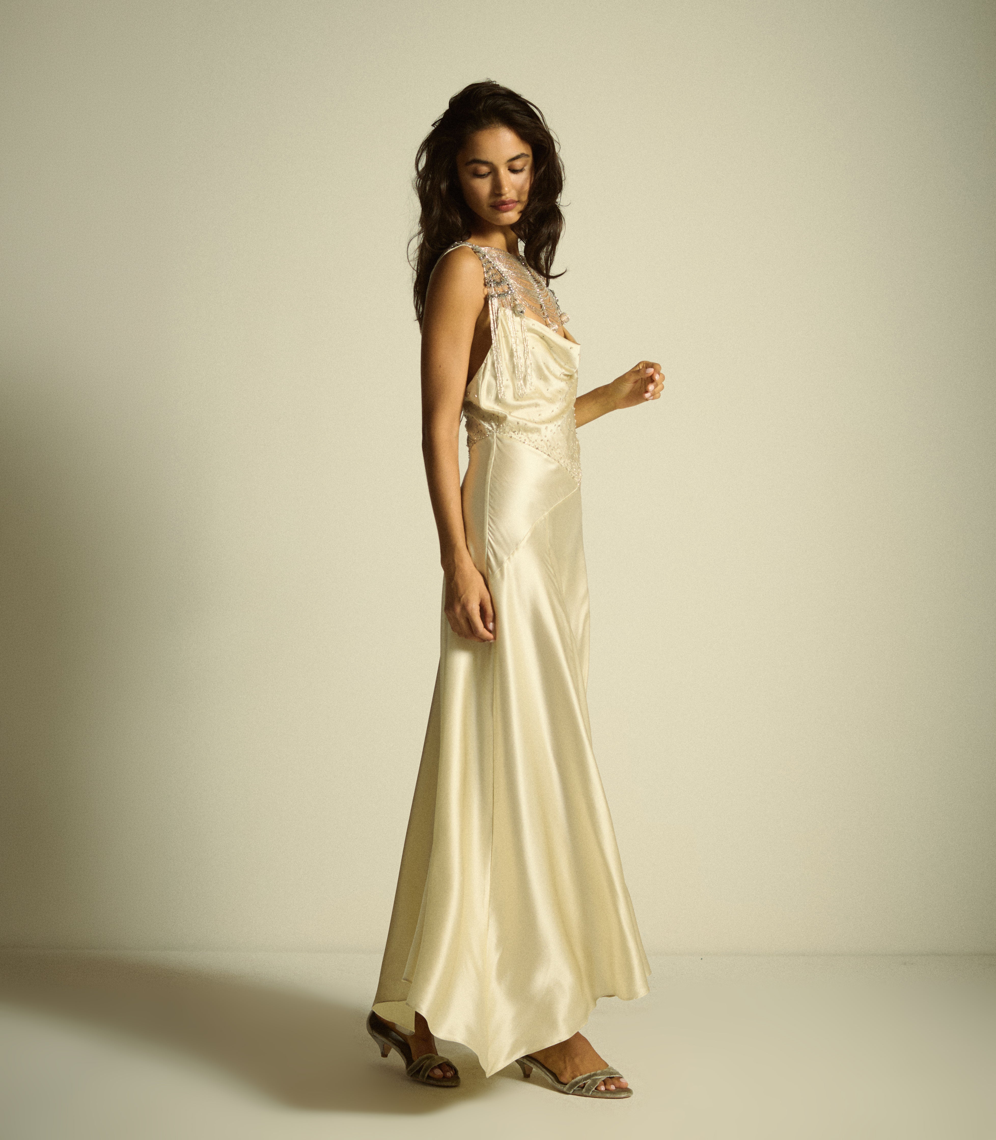 HEDY DRESS -- EGRET