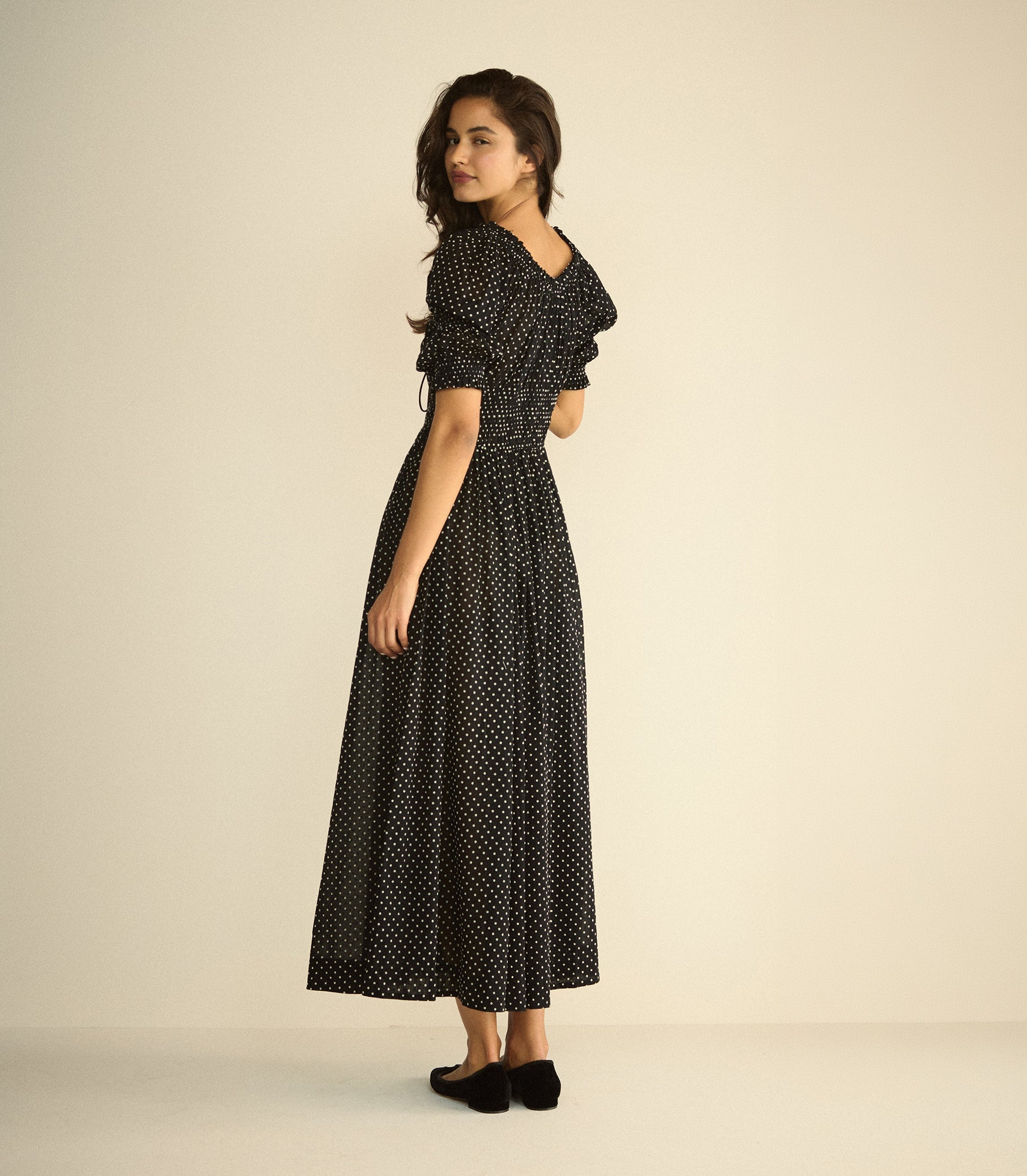 ISCHIA DRESS -- NOIR DOT