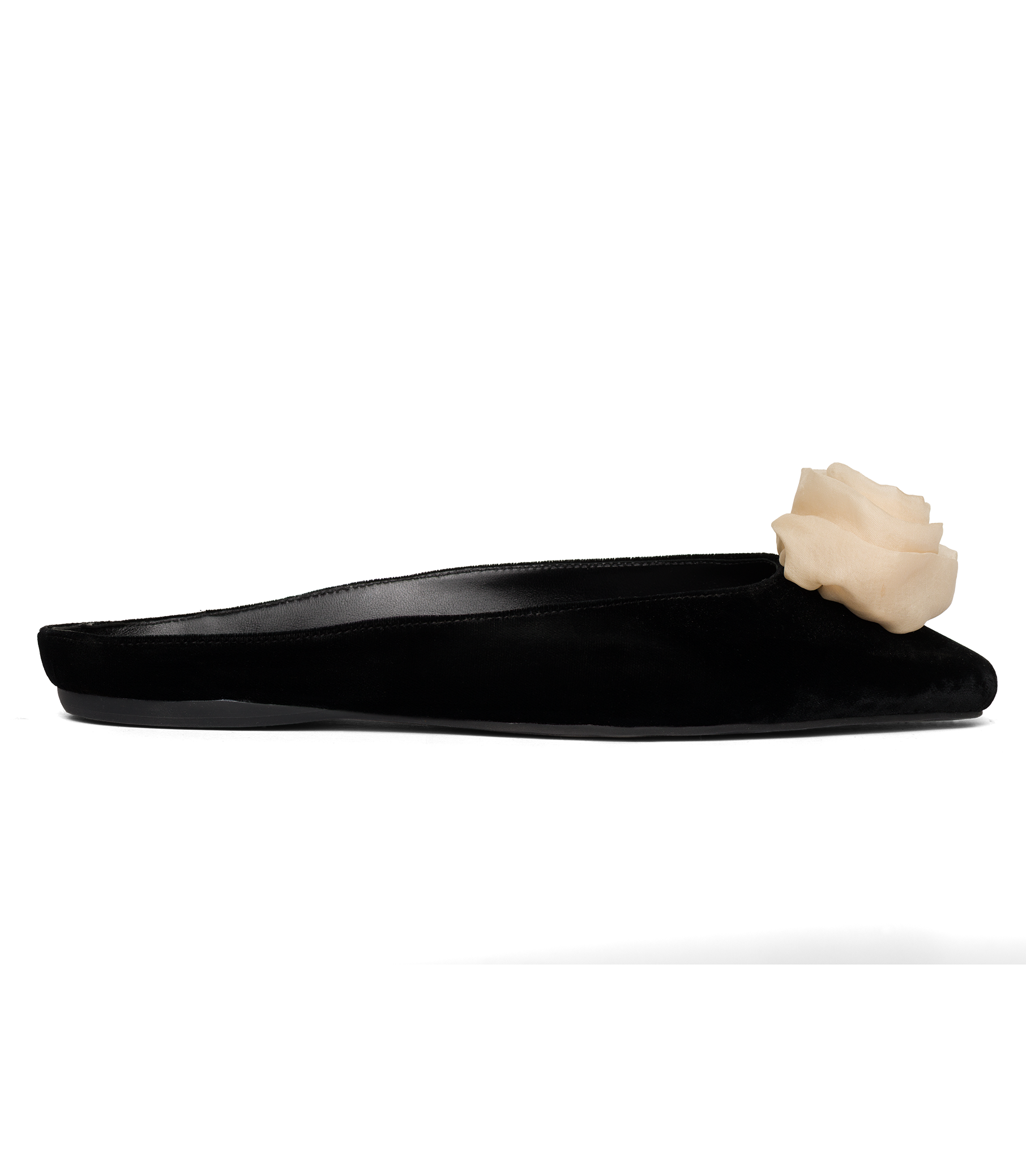 LILLIA SLIPPER -- BLACK VELVET