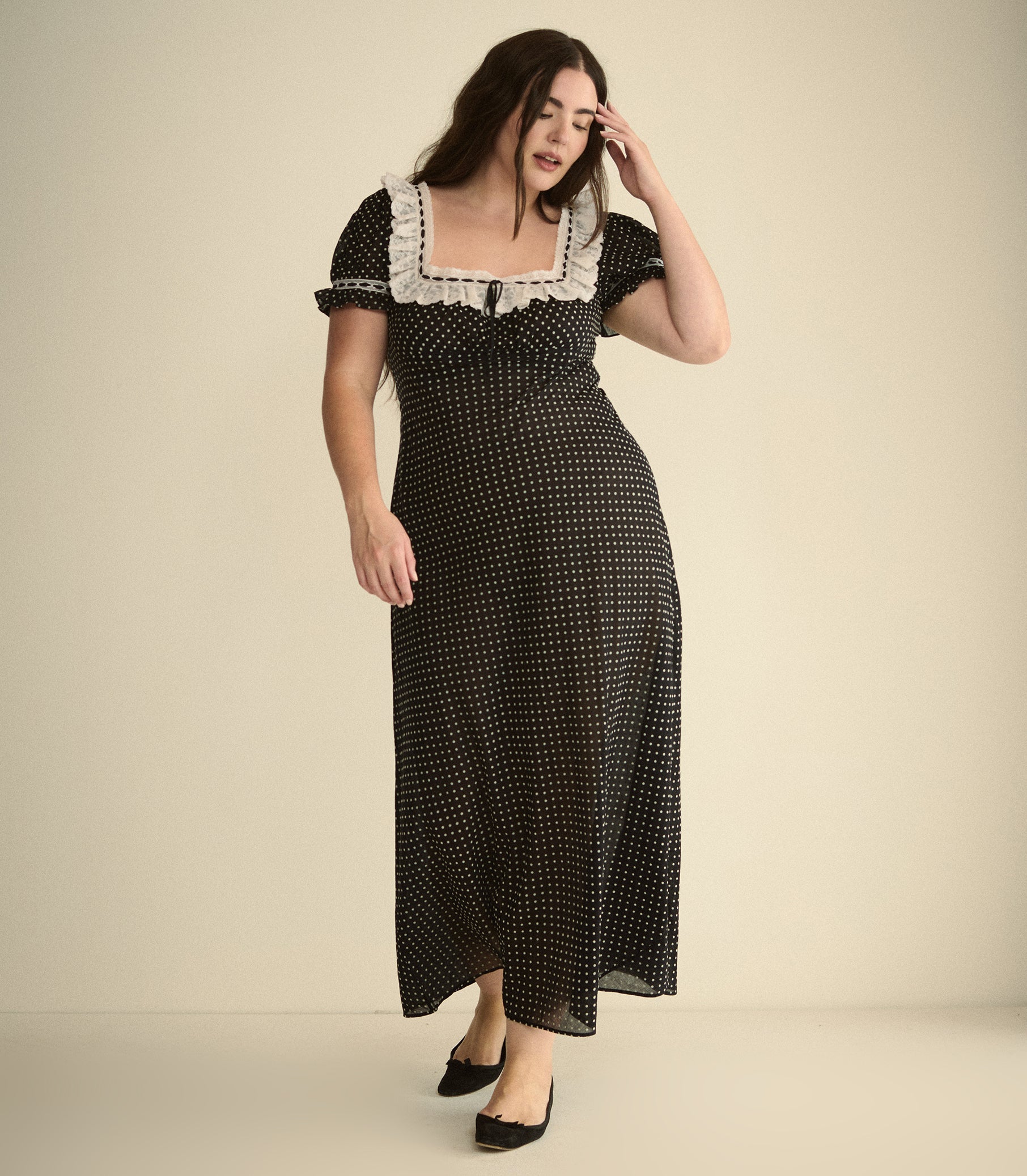 ROWAN DRESS -- NOIR DOT