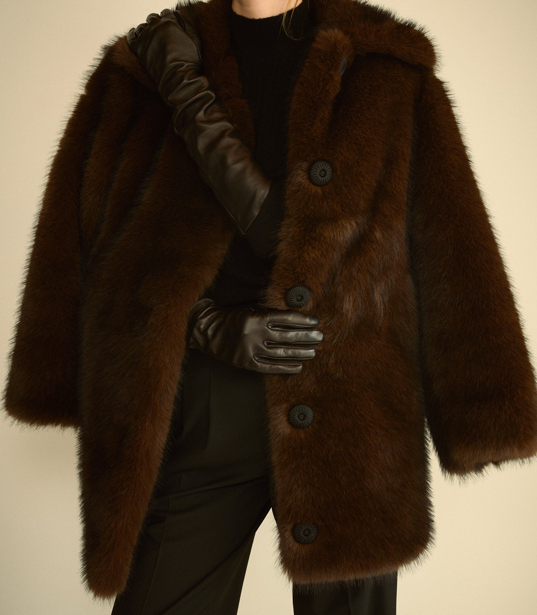 VERDI OPERA GLOVES -- BLACK LEATHER